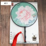 Ladies Dancing Home Decor Female Embroidery Folding fan Classical Vintage Translucence Chinese Style Round Fans Small Silk Fan