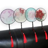 Ladies Dancing Home Decor Female Embroidery Folding fan Classical Vintage Translucence Chinese Style Round Fans Small Silk Fan