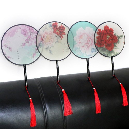 Ladies Dancing Home Decor Female Embroidery Folding fan Classical Vintage Translucence Chinese Style Round Fans Small Silk Fan