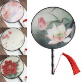 Ladies Dancing Home Decor Female Embroidery Folding fan Classical Vintage Translucence Chinese Style Round Fans Small Silk Fan