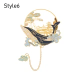 1PC Chinese Retro Carving Style Metal Bookmarks Hollow Animals Pendant Book Clip Pagination Mark School Stationery Supply Gifts