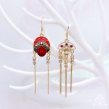Vintage Peking Opera Earrings with Chinese Characteristics  Earrings for Women and Couple and Bride Jewelry Anniversary Gift