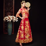 Bride Dress Wedding Dress Retro Dress Chinese Cheongsam Dress The Bride Toast Clothing Long Section