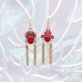 Vintage Peking Opera Earrings with Chinese Characteristics  Earrings for Women and Couple and Bride Jewelry Anniversary Gift