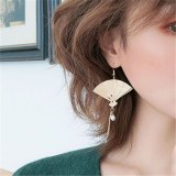 Retro Chinese Style Red Lantern Long Drop Earrings Simple Tassel Traditional Holiday Earring