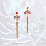 Vintage Peking Opera Earrings with Chinese Characteristics  Earrings for Women and Couple and Bride Jewelry Anniversary Gift