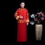 Bride Dress Wedding Dress Retro Dress Chinese Cheongsam Dress The Bride Toast Clothing Long Section