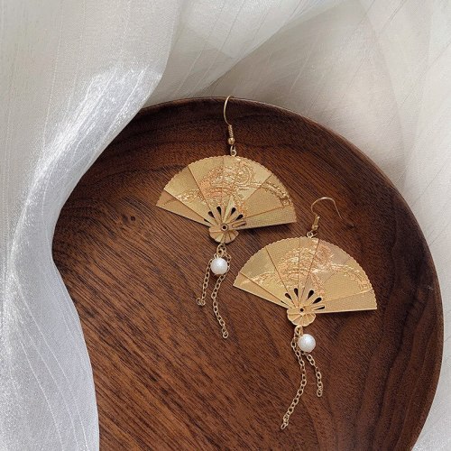 Retro Chinese Style Red Lantern Long Drop Earrings Simple Tassel Traditional Holiday Earring