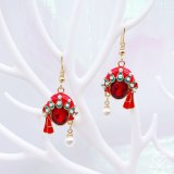 Vintage Peking Opera Earrings with Chinese Characteristics  Earrings for Women and Couple and Bride Jewelry Anniversary Gift