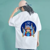 Over Size Pecking Opera Short-sleeved T-shirt Loose Summer Chinese Style  Top Clothing Women   Plus Size  Tees
