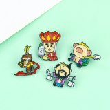 Chinese Style Journey To The West Monkey King Tang Monk Metal Brooch Cartoon Anime Cute Clothes Bag Accessory Stabbing Horse Pin