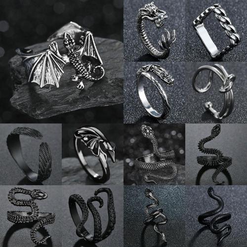Halloween props Fashion Flying Dragon Rings Punk Vintage Snake Ring Adjustable Hiphop Rock Jewelry Finger for Man Women Gift
