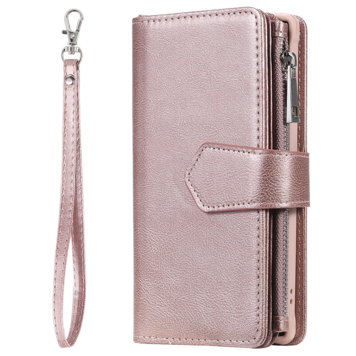 For Samsung Galaxy Note20 Folio Leather Case - Rose Gold