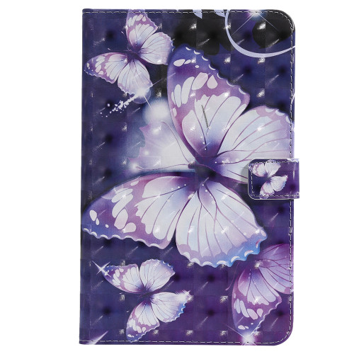 For Samsung Galaxy S6 10.5(2019)  Folio Leather Pattern Kickstand Card Slot Cover-Purple/Butterfly