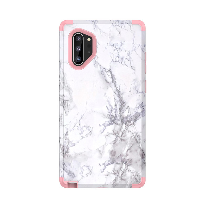 For Samsung Galaxy Note20 Hybrid Marble Case - Rose Gold