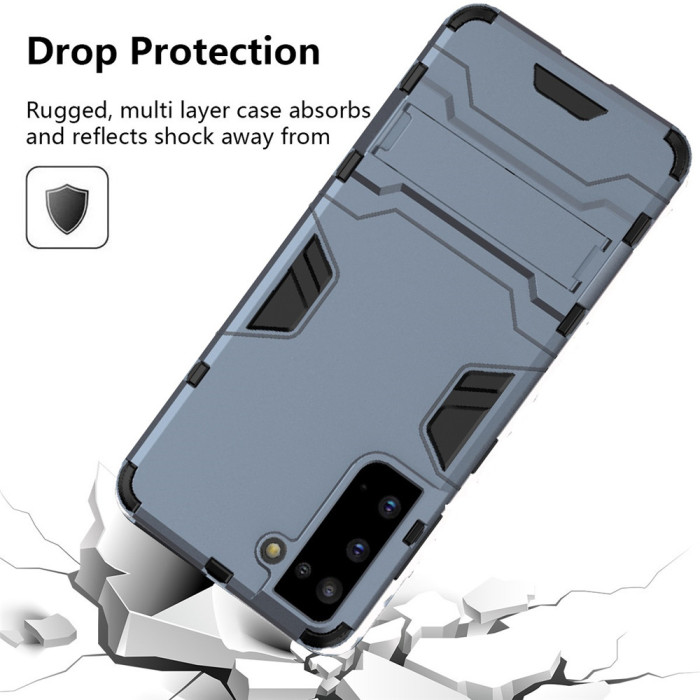 For Samsung Galaxy S26 Shockproof Stand Case - Navy Blue