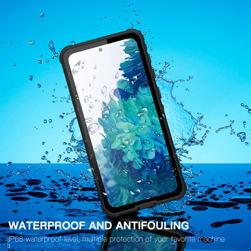 For Samsung Galaxy S21 Waterproof Clear Case - Black