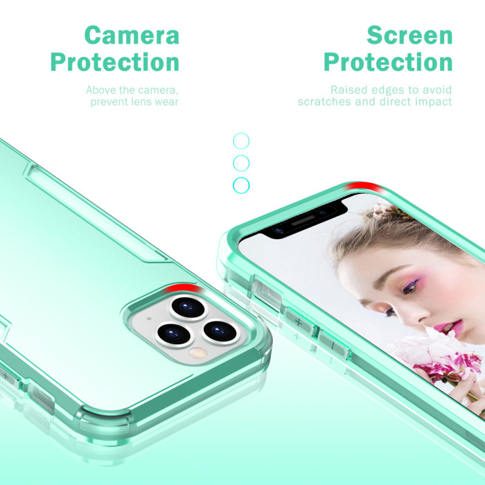 For iPhone 16 Pro Max Rubber Translucent Case - Green