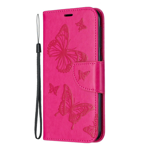 For Samsung Galaxy A12 Magnetic Flip Case - Hot Pink