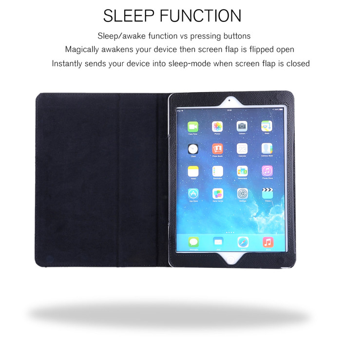 For iPad Air 13 (2026) Magnetic Smart Folio Leather Shockproof Cover - Black