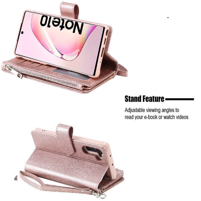 For Samsung Galaxy Note20 Folio Leather Case - Rose Gold