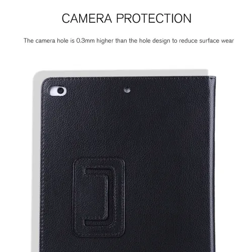 For iPad 7th Gen 10.2  2019 Magnetic Smart Folio Leather Shockproof Cover--Black