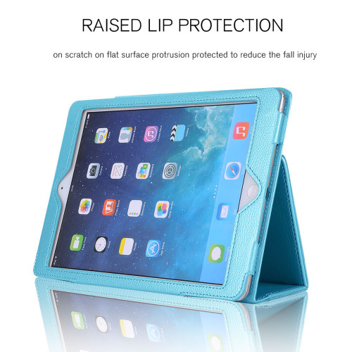 For iPad 8th Gen 10.2  2020  Magnetic Smart TPU Flip Leather Durable Case- -Light Blue
