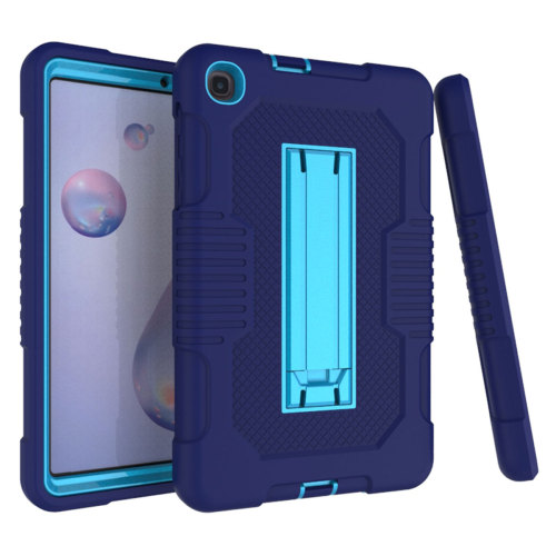 For Samsung Tab A 8.4 T307 (2020)  Silicone Armor Shockproof Stand Case -Navy Blue/Blue
