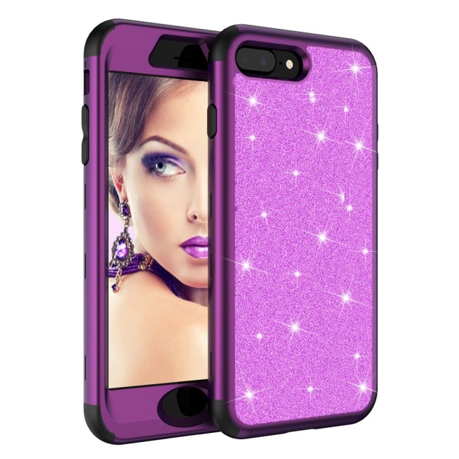 For iPhone 17 Pro Plastic Bling Case - Purple