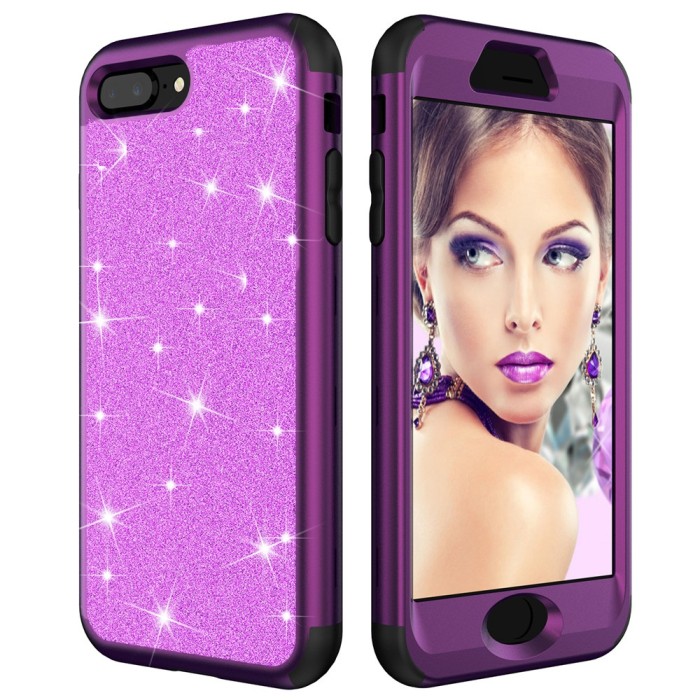 For iPhone 17 Pro Plastic Bling Case - Purple