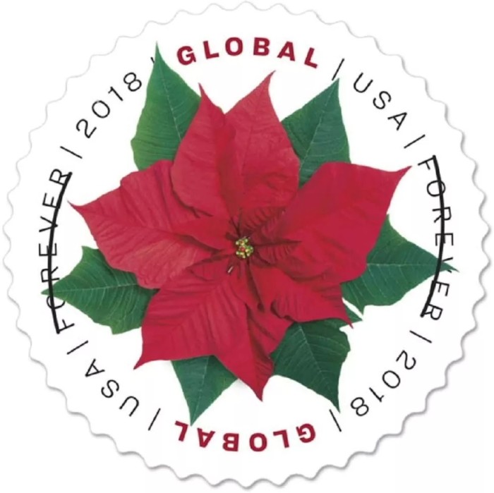 Global Poinsettia 2018 - 5 Sheets  / 50 Pcs
