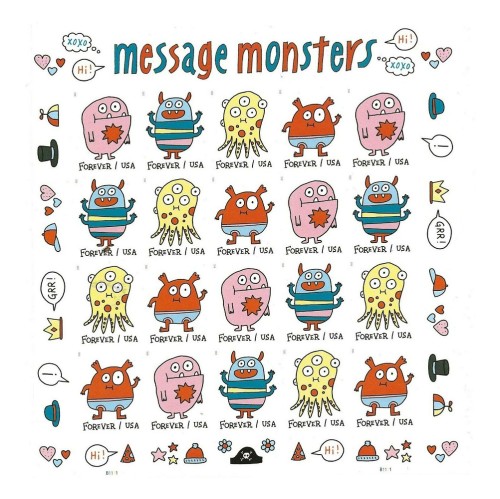 Message Monsters 2021 - 5 Sheets / 100 Pcs