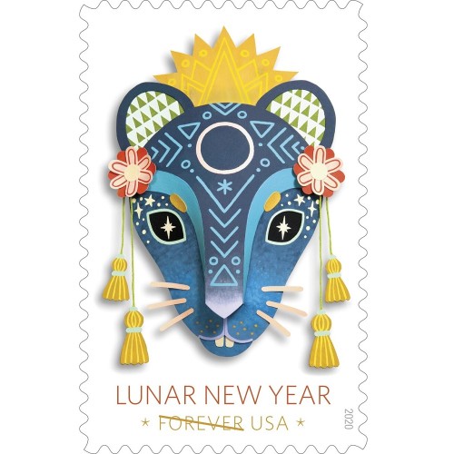 Lunar New Year Of The Rat 2020 - 5 Sheets / 100 Pcs