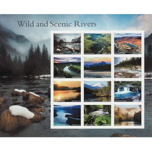 Wild And Scenic Rivers  2019 - 5 Sheets / 60 Pcs