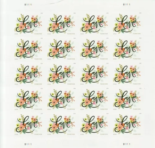 Love Flourishes 2018 - 5 Sheets  / 100 Pcs