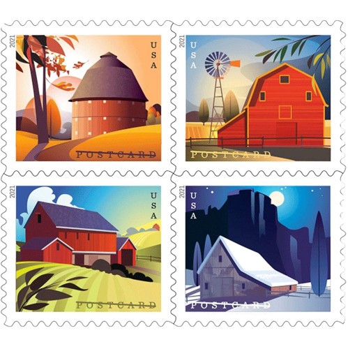 Barn Postcard 2021 - 5 Sheets  / 100 Pcs