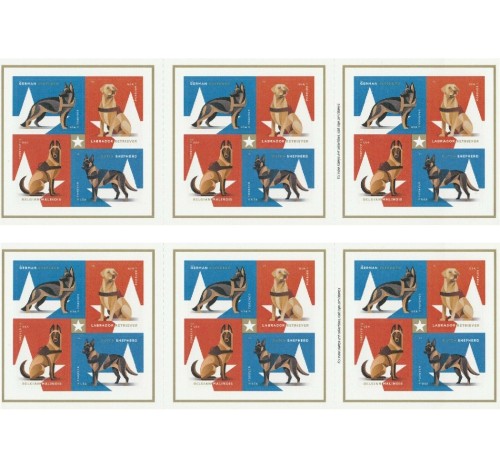 Military Working Dogs 2019 - 5 Sheets / 100 Pcs