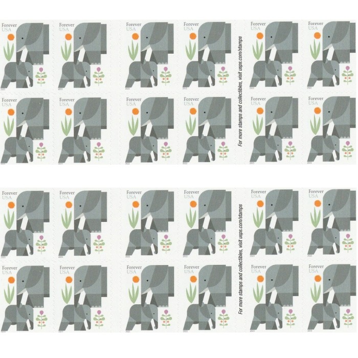 Elephants 2022 - 5 Booklets  / 100 Pcs
