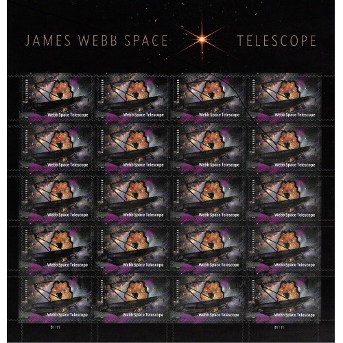 James Webb Space Telescope 2022 - 5 Sheets / 100 Pcs