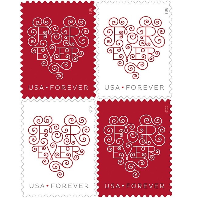 Love Forever Hearts 2015 - 5 Sheets / 100 Pcs
