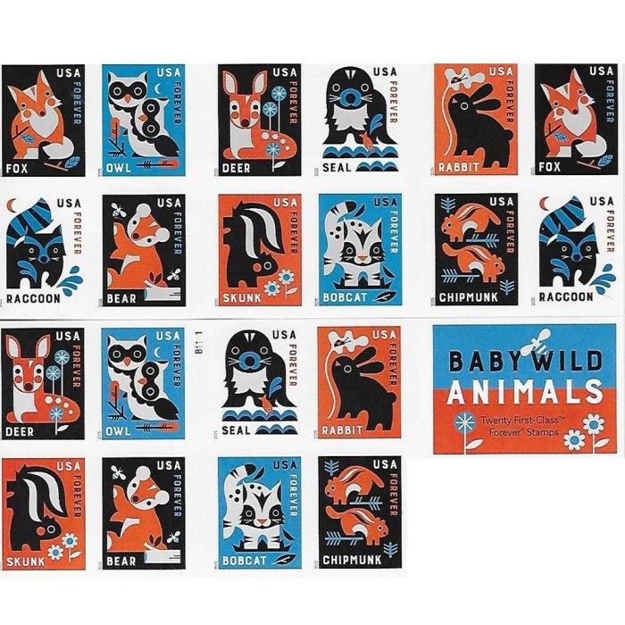 Baby Wild Animals 2025 - 5 Booklets / 100 Pcs