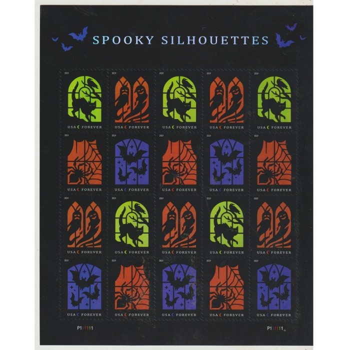Spooky Silhouettes  2019 - 5 Sheets / 100 Pcs