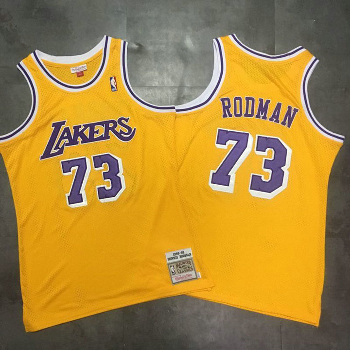 M&N Retro Lakers Yellow Embroidery 1998-99