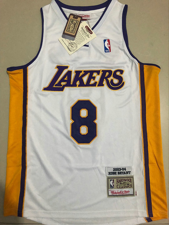 M&N Retro Lakers White Embroidery 2003-04