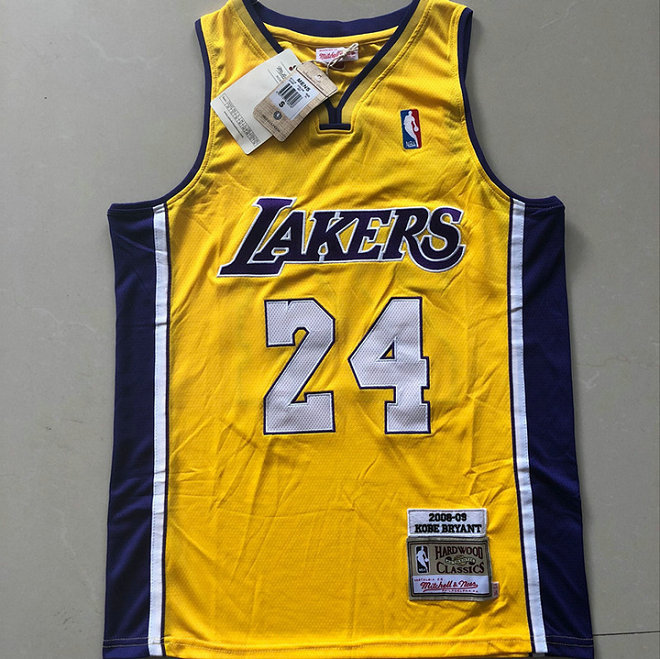 M&N Retro Lakers Yellow Embroidery 2008-09