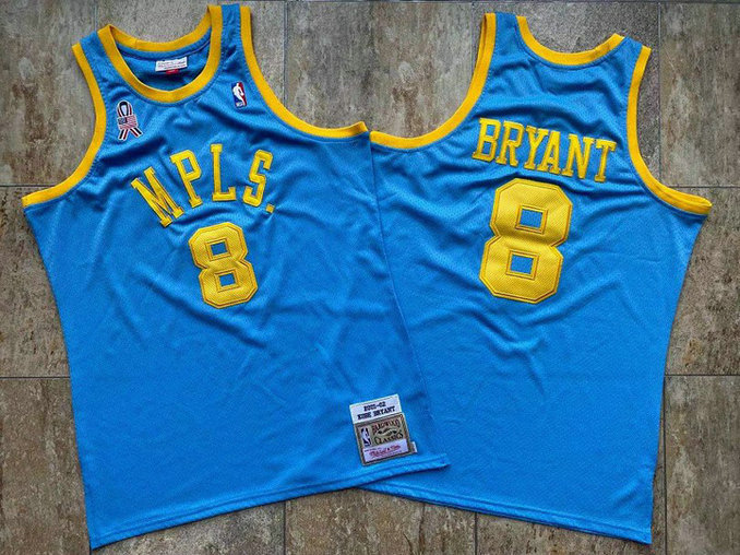 M&N Retro Lakers Blue Embroidery 2001-02