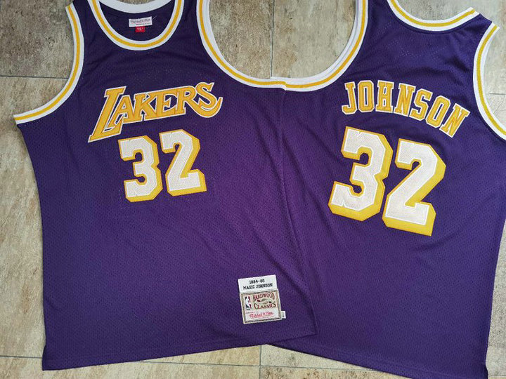 M&N Retro Lakers Purple Embroidery 1984-85
