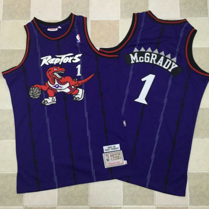 M&N Retro Raptors Purple Embroidery 1998-99