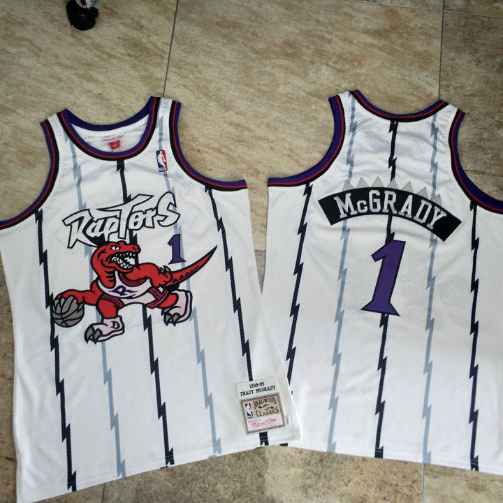 M&N Retro Raptors White Embroidery 1998-99