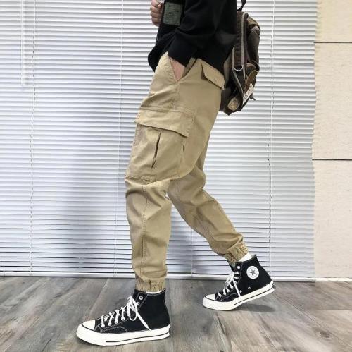 新款百搭束腳工裝褲直筒寬鬆休閑褲子